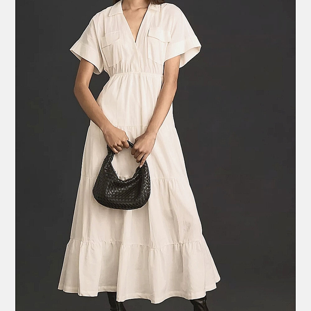 Anthropologie White Maxi Dress